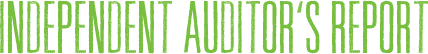 Independent auditors report
